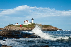 Waves Match Clouds by Nubble lighthouse